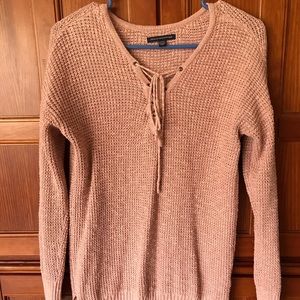 american eagle knit sweater lace up
